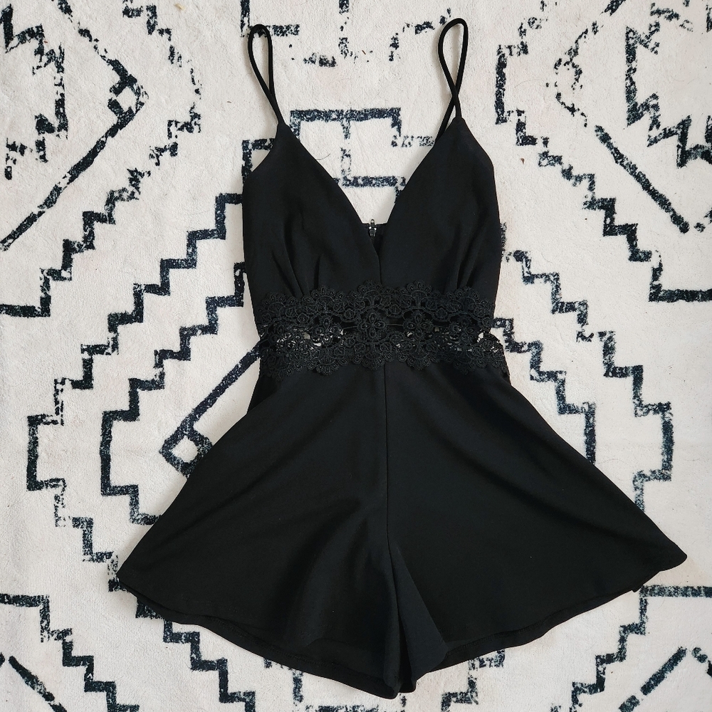 Black Lace Romper
